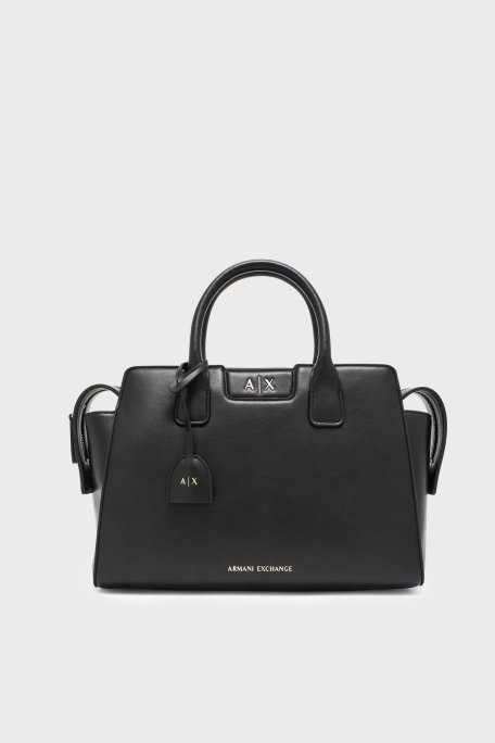 Armani Exchange Logolu Ayarlanabilir ve Çıkarılabilir Askılı Bayan Çanta XW002158 AF19892 UC001 SİYAH - Armani Exchange