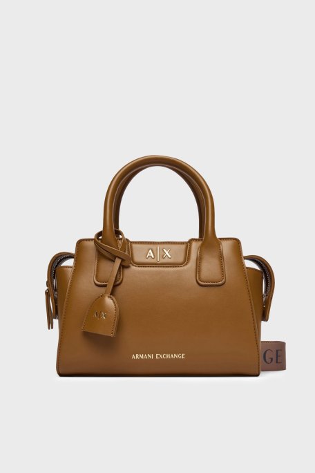 Armani Exchange Logolu Ayarlanabilir ve Çıkarılabir Askılı Bayan Çanta XW002159 AF19892 U6123 TABA - Armani Exchange