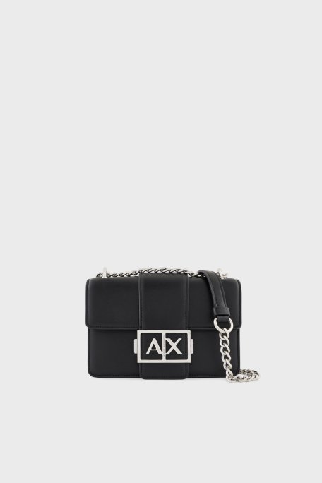 Armani Exchange Logolu Ayarlanabilir Zincir Askılı Bayan Çanta XW000071 AF12039 UC001 SİYAH - Armani Exchange