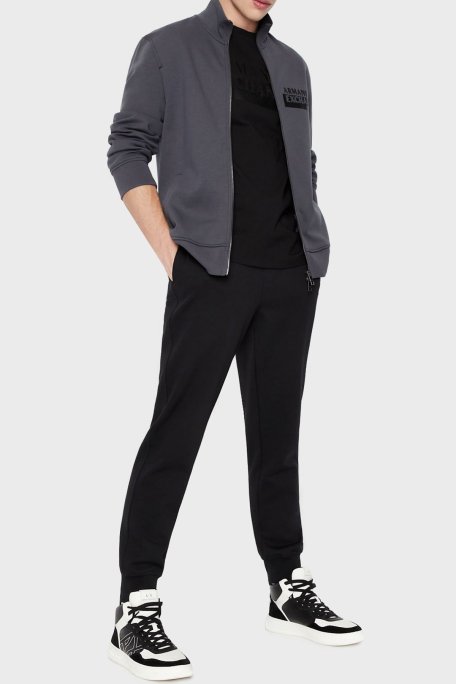 Armani Exchange Pamuklu Logolu Belden Bağlamalı Regular Fit Erkek Pantolon 6LZPBE ZJCAZ 1200 SİYAH - Armani Exchange