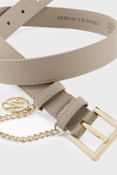 Armani Exchange Logolu Charm Detaylı Bayan Kemer XW002622 AF22692 U6223 TOPRAK - Armani Exchange (1)