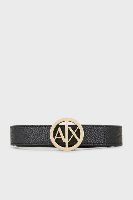 Armani Exchange Logolu Çift Taraflı Kadın Kemer 941118 0A877 77520 SİYAH-GOLD - Armani Exchange