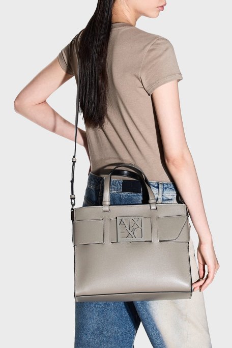 Armani Exchange Logolu Çıkarılabilir Askılı Bayan Çanta 942689 0A874 U6242 BEJ - Armani Exchange (1)