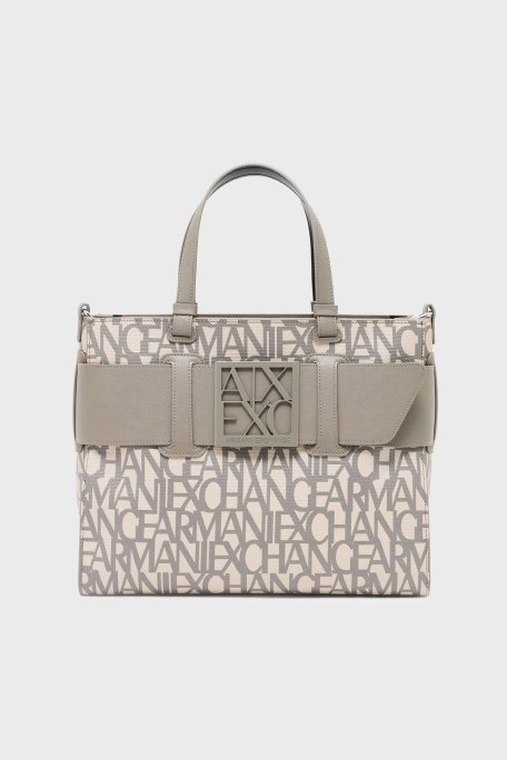 Armani Exchange Logolu Çıkarılabilir Askılı Bayan Çanta 942689 3F742 M1014 BEJ - Armani Exchange