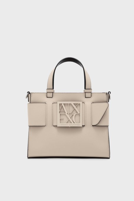 Armani Exchange Logolu Çıkarılabilir Askılı Bayan Çanta 9426900 A874 U1092 KREM - Armani Exchange