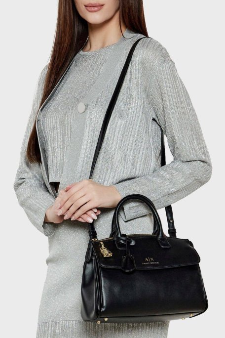 Armani Exchange Logolu Çıkarılabilir Askılı Bayan Çanta XW000307 AF12040 UC001 SİYAH - Armani Exchange (1)