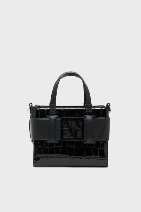 Armani Exchange Logolu Çıkarılabilir Askılı Bayan Çanta XW000392 AF17144 UC001 SİYAH - Armani Exchange