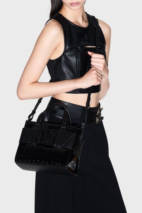 Armani Exchange Logolu Çıkarılabilir Askılı Bayan Çanta XW000392 AF17144 UC001 SİYAH - Armani Exchange (1)