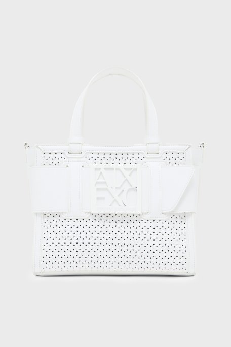 Armani Exchange Logolu Çıkarılabilir Askılı Bayan Çanta XW000392 AF22626 U0011 BEYAZ - Armani Exchange