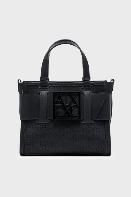 Armani Exchange Logolu Çıkarılabilir Askılı Bayan Çanta XW000392 AF22626 UC001 SİYAH - Armani Exchange