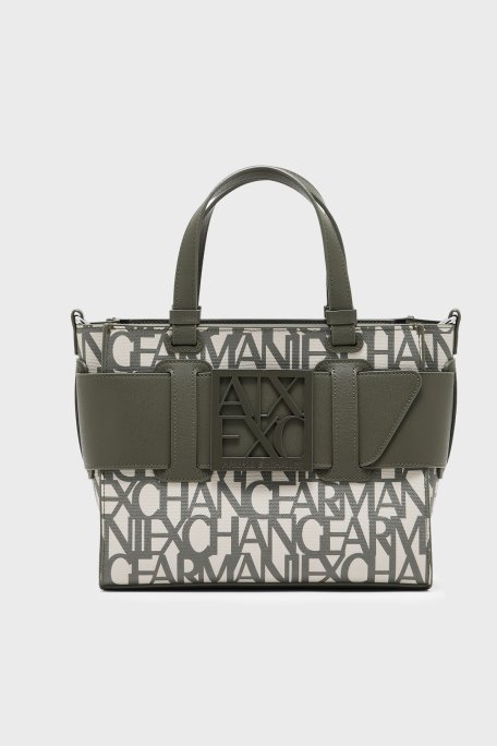 Armani Exchange Logolu Çıkarılabilir Askılı Kadın Çanta 942690 3F742 MZ317 Haki - Armani Exchange