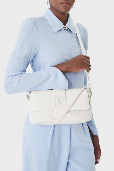 Armani Exchange Logolu Çıkarılabilir Askılı Kadın Çanta XW002592 AF11902 U0011 Beyaz - Armani Exchange (1)