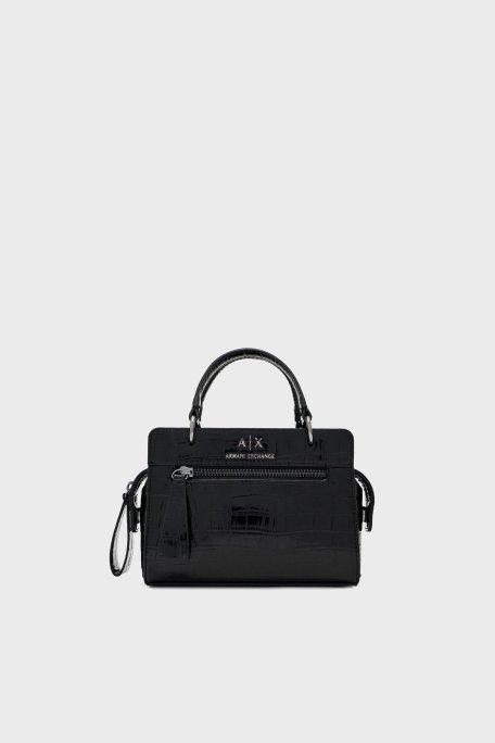 Armani Exchange Logolu Çıkarılabilir Askılı Mini Bayan Çanta XW001212 AF15628 UC001 SİYAH - Armani Exchange