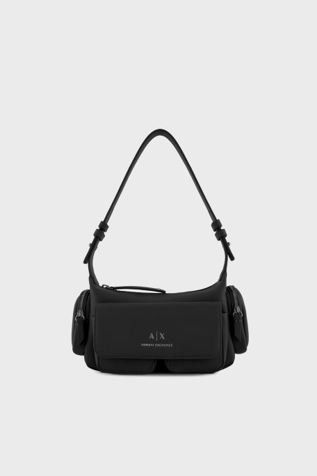 Armani Exchange Logolu Çoklu Cep Detaylı Bayan Çanta XW000405 AF12589 UC001 SİYAH - Armani Exchange