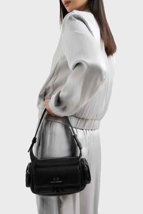 Armani Exchange Logolu Çoklu Cep Detaylı Bayan Çanta XW000405 AF12589 UC001 SİYAH - Armani Exchange (1)
