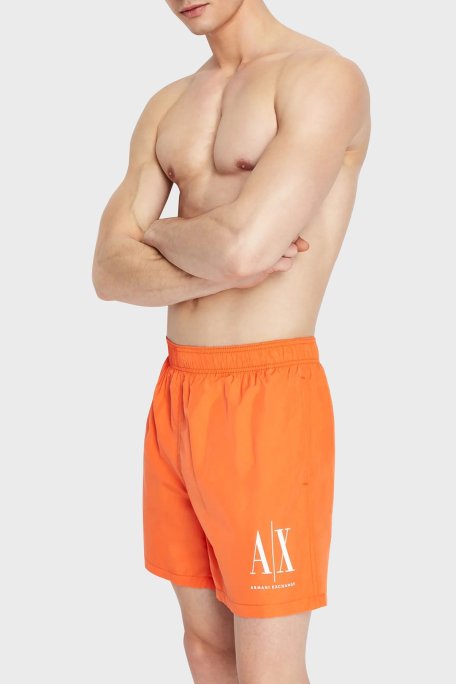 Armani Exchange Logolu Deniz Şortu Cepli Erkek Mayo Short 953034 CC623 00268 TURUNCU - Armani Exchange