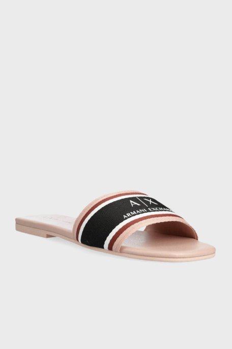 Armani Exchange Logolu Düz Bayan Terlik XDP045 XV842 00095 SİYAH-BEJ - Armani Exchange (1)