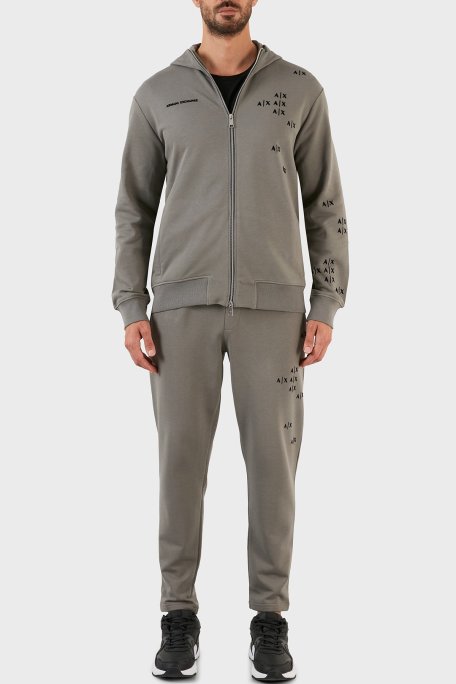 Armani Exchange Logolu Elastik Bel Bantlı Regular Fit Pamuklu Jogger Erkek Pantolon 6LZPAS ZJBWZ 1979 GRİ - Armani Exchange