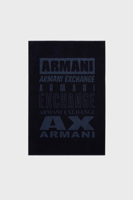Armani Exchange Logolu Pamuklu 105*150 cm Erkek Plaj Havlusu 953046 4R602 62636 LACİVERT - Armani Exchange (1)