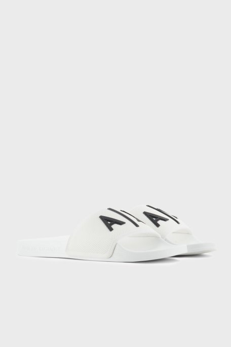 Armani Exchange Logolu Erkek Terlik XUP001 XV820 K488 BEYAZ-SİYAH - Armani Exchange (1)