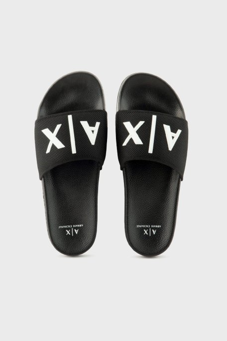Armani Exchange Logolu Erkek Terlik XUP001 XV820 S277 SİYAH-BEYAZ - Armani Exchange (1)