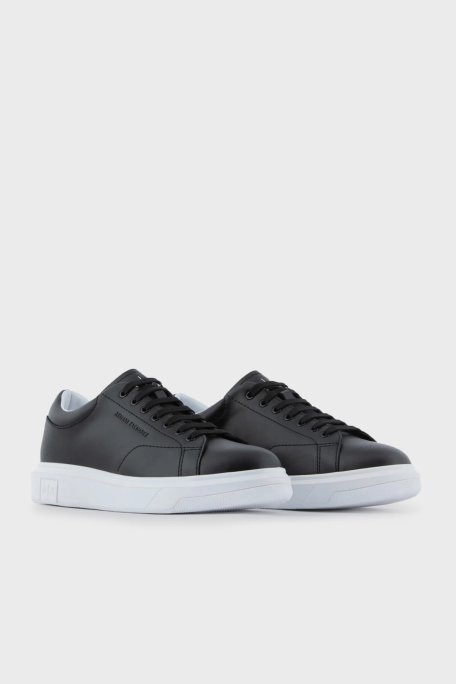 Armani Exchange Logolu Hakiki Deri Sneaker Erkek Ayakkabı XUX123 XV534 00002 SİYAH - Armani Exchange (1)