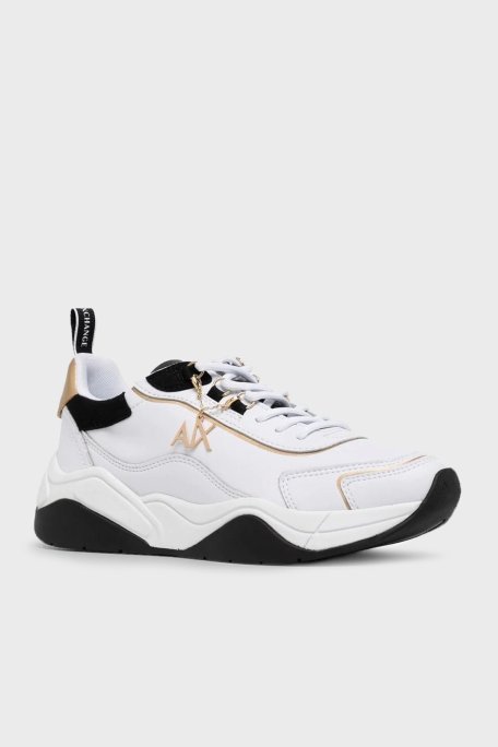 Armani Exchange Logolu Kalın Taban Bayan Ayakkabı XDX104 XV580 S037 SİYAH-BEYAZ - Armani Exchange (1)