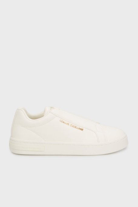 Armani Exchange Logolu Kalın Taban Slip-On Sneaker Bayan Ayakkabı XW001623 AF17449 U0011 EKRU - Armani Exchange