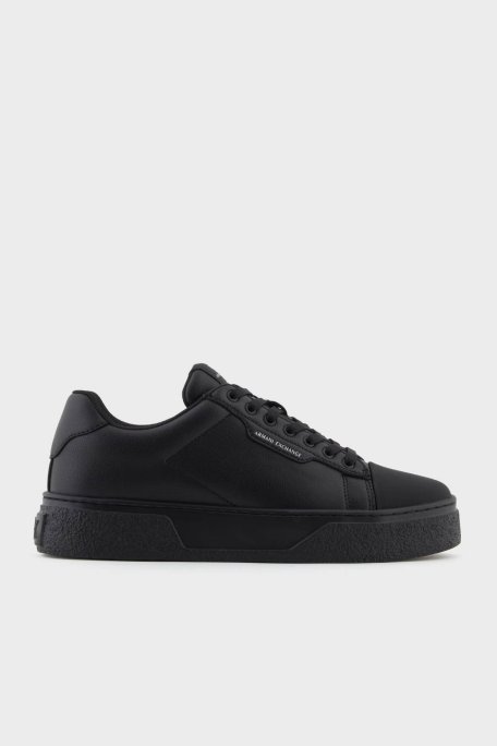Armani Exchange Logolu Kalın Taban Sneaker Erkek Ayakkabı XM001666 AF19143 UC001 SİYAH - Armani Exchange