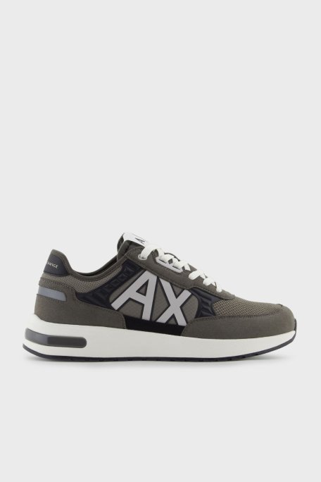 Armani Exchange Logolu Kalın Tabanlı Sneaker Erkek Ayakkabı XUX090 XV276 MZ332 HAKİ - Armani Exchange