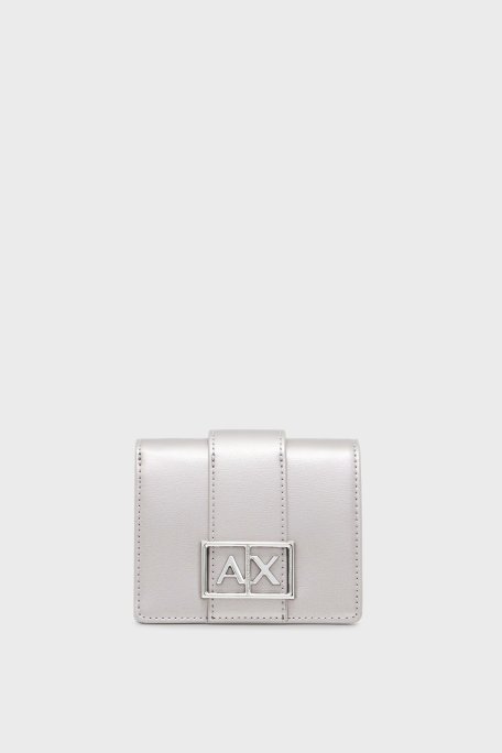 Armani Exchange Logolu Kemer Detaylı Bayan Cüzdan XW000360 AF12039 U8097 GÜMÜŞ - Armani Exchange