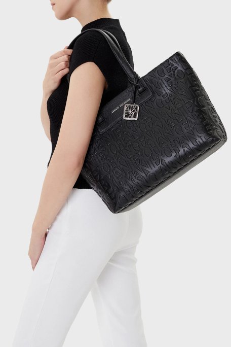 Armani Exchange Logolu Omuz Askılı Bayan Çanta XW001481 AF15774 UC001 SİYAH - Armani Exchange (1)