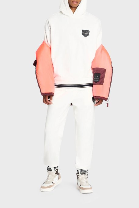 Armani Exchange Logolu Pamuklu Kapüşonlu Regular Fit Erkek Sweat 6RZMJF ZJDPZ 1116 BEYAZ - Armani Exchange (1)
