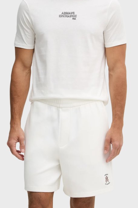 Armani Exchange Logolu Pamuklu Regular Fit Bermuda Erkek Şort XM001773 AF10818 U0009 BEYAZ - Armani Exchange