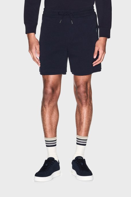 Armani Exchange Logolu Pamuklu Regular Fit Bermuda Short Erkek Şort XM002354 AF21869 UB101 Lacivert - Armani Exchange