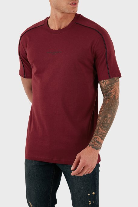 Armani Exchange Logolu Pamuklu Regular Fit Bisiklet Yaka Erkek T Shirt XM001360 AF10358 UA328 BORDO - Armani Exchange