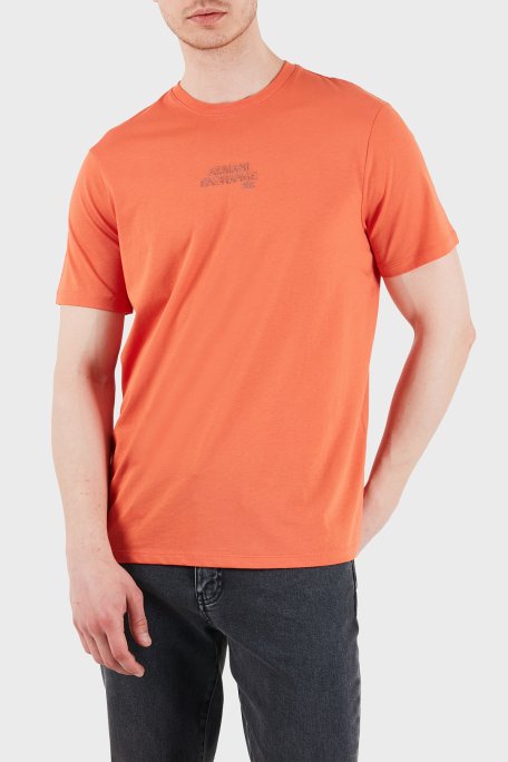 Armani Exchange Logolu Pamuklu Regular Fit Bisiklet Yaka Erkek T Shirt XM001784 AF10356 U3040 TURUNCU - Armani Exchange
