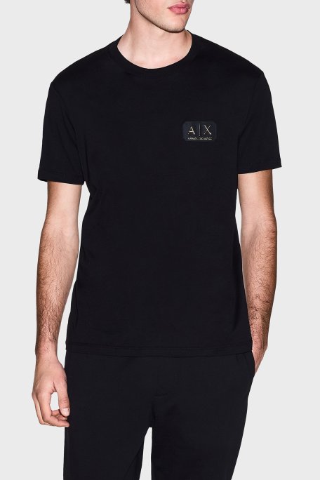 Armani Exchange Logolu Pamuklu Regular Fit Bisiklet Yaka Erkek T Shirt XM002178 AF12308 UC001 SİYAH - Armani Exchange
