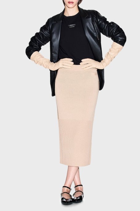 Armani Exchange Logolu Pamuklu Slim Fit Bisiklet Yaka Bayan T Shirt XW001369 AF10356 UC001 SİYAH - Armani Exchange (1)