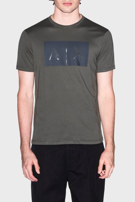 Armani Exchange Logolu Pamuklu Slim Fit Bisiklet Yaka Erkek T Shirt 8NZTCK Z8H4Z M8317 HAKİ - Armani Exchange