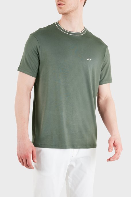 Armani Exchange Logolu Regular Fit Bisiklet Yaka Erkek T Shirt XM002484 AF21936 U8144 HAKİ - Armani Exchange