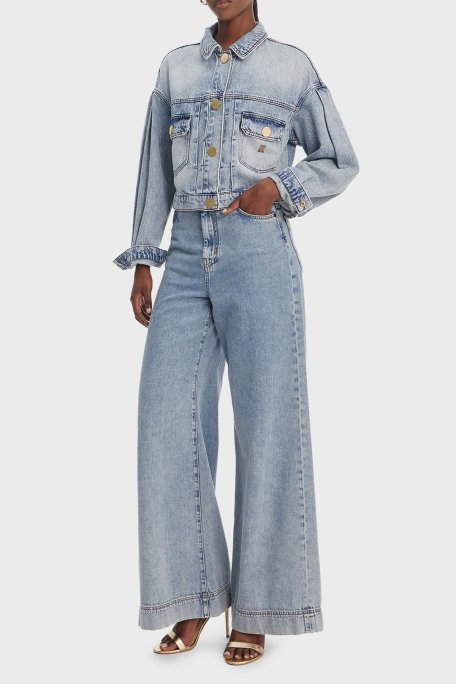 Armani Exchange Logolu Regular Fit Cep Detaylı Bayan Kot Ceket XW002260 AF21338 MB001 MAVİ - Armani Exchange (1)