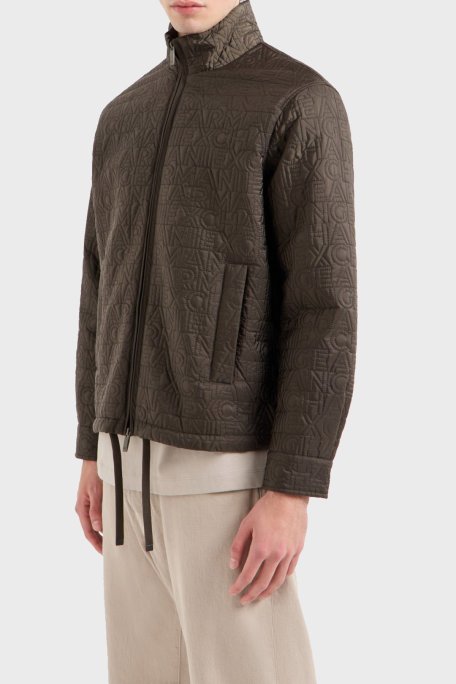 Armani Exchange Logolu Regular Fit Dik Yaka Erkek Mont 6DZB10 ZN4XZ 1897 HAKİ - Armani Exchange