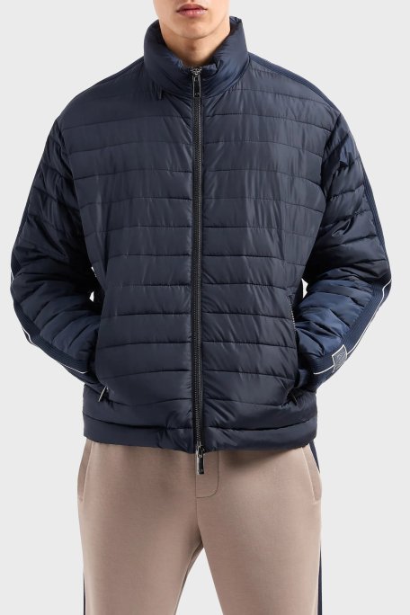 Armani Exchange Logolu Regular Fit Dik Yaka Erkek Mont 6DZB37 ZN4XZ 1510 LACİVERT - Armani Exchange