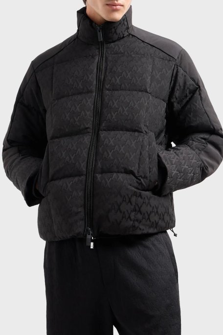 Armani Exchange Logolu Regular Fit Dik Yaka Erkek Mont 6DZBL2 ZN5GZ 1200 SİYAH - Armani Exchange