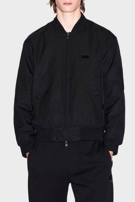 Armani Exchange Logolu Regular Fit Kolej Yaka Bomber Erkek Ceket XM001137 AF16672 UC001 SİYAH - Armani Exchange