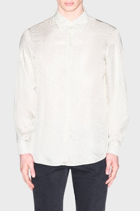 Armani Exchange Logolu Regular Fit Uzun Kollu Erkek Gömlek XM002280 AF13235 F1172 Bej - Armani Exchange