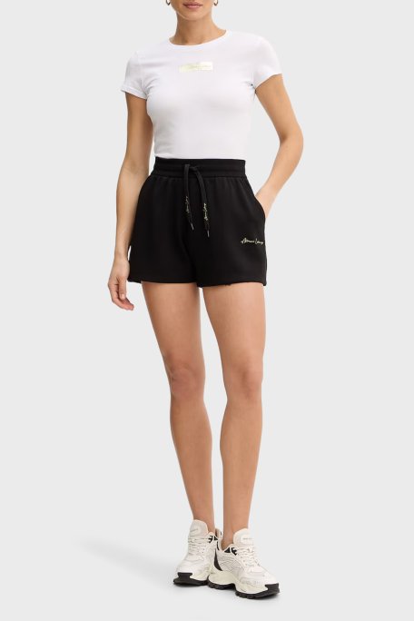 Armani Exchange Logolu Regular Fit Yüksek Bel Kadın Şort XW000838 AF13397 MC021 SİYAH-GOLD - Armani Exchange (1)