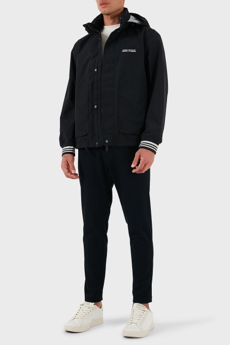 Armani Exchange Logolu Relaxed Fit Gizli Kapüşonlu Erkek Mont XM000932 AF15605 UB101 LACİVERT - Armani Exchange (1)