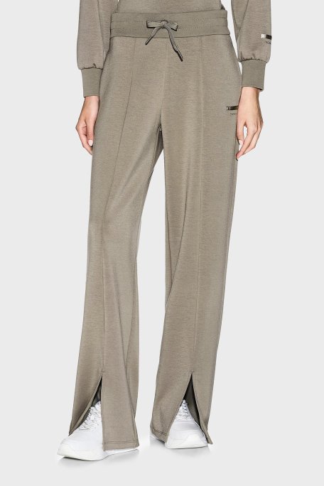 Armani Exchange Logolu Relaxed Fit Yırtmaçlı Geniş Paça Jogger Bayan Pantolon XW001289 AF16111 U6242 KAHVE - Armani Exchange